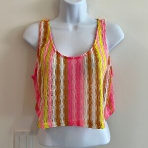 Neon knit crop top Sz L